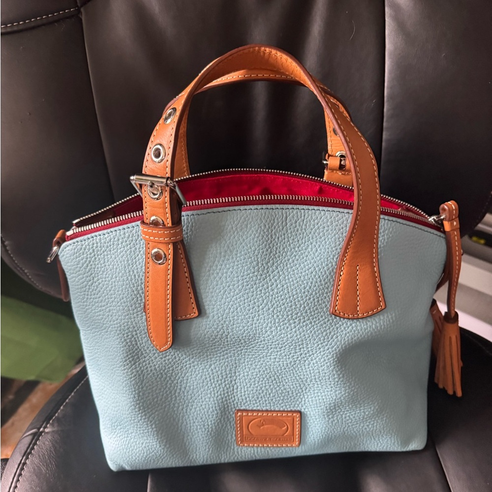 Dooney & Bourke Light Blue and Tan Tote